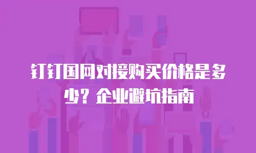 钉钉国网对接购买价格是多少？企业避坑指南
