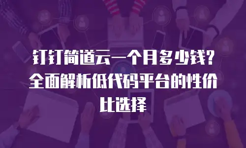 钉钉简道云一个月多少钱？全面解析低代码平台的性价比选择