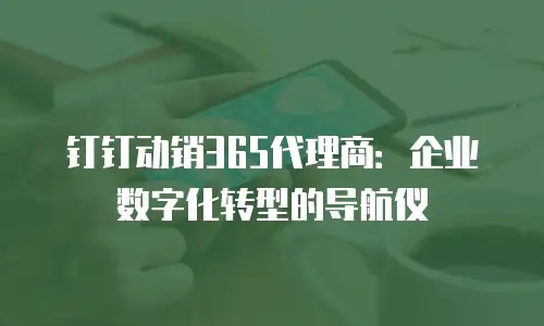 钉钉动销365代理商：企业数字化转型的导航仪