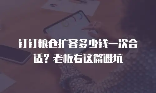 钉钉粮仓扩容多少钱一次合适？老板看这篇避坑