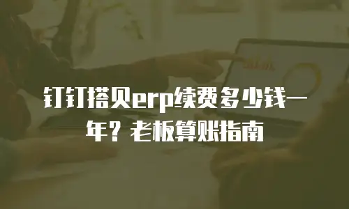 钉钉搭贝erp续费多少钱一年？老板算账指南