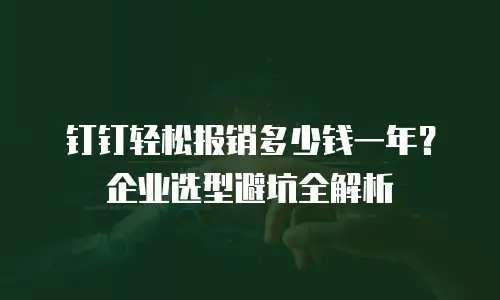 钉钉轻松报销多少钱一年？企业选型避坑全解析