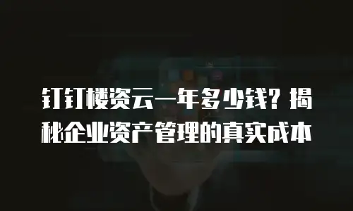 钉钉楼资云一年多少钱？揭秘企业资产管理的真实成本