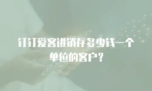 钉钉爱客进销存多少钱一个单位的客户？