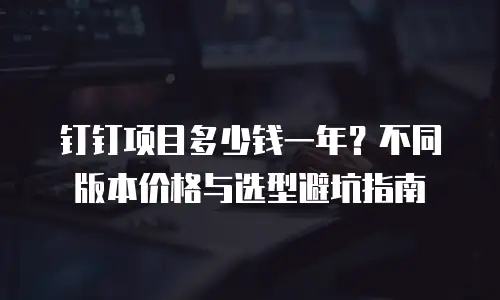 钉钉项目多少钱一年？不同版本价格与选型避坑指南