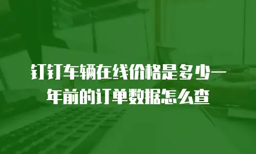 钉钉车辆在线价格是多少一年前的订单数据怎么查