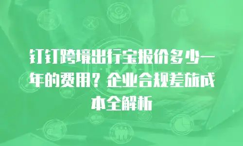 钉钉跨境出行宝报价多少一年的费用？企业合规差旅成本全解析