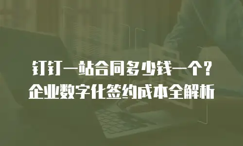 钉钉一站合同多少钱一个？企业数字化签约成本全解析
