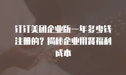 钉钉美团企业版一年多少钱注册的？揭秘企业用餐福利成本