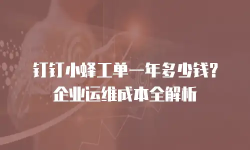 钉钉小蜂工单一年多少钱？企业运维成本全解析