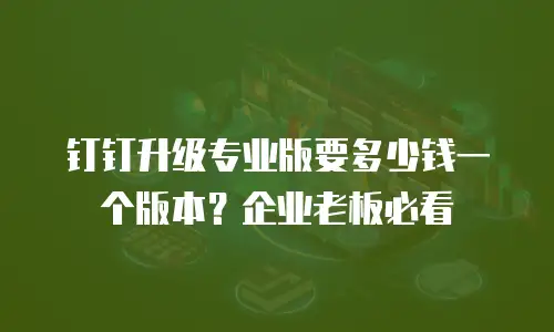 钉钉升级专业版要多少钱一个版本？企业老板必看