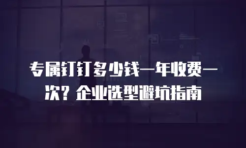 专属钉钉多少钱一年收费一次？企业选型避坑指南