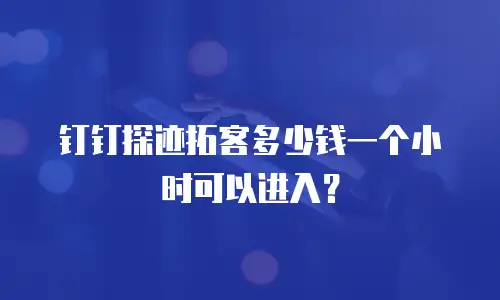 钉钉探迹拓客多少钱一个小时可以进入？