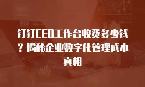 钉钉CEO工作台收费多少钱？揭秘企业数字化管理成本真相