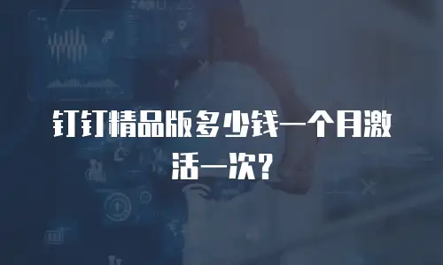 钉钉精品版多少钱一个月激活一次？