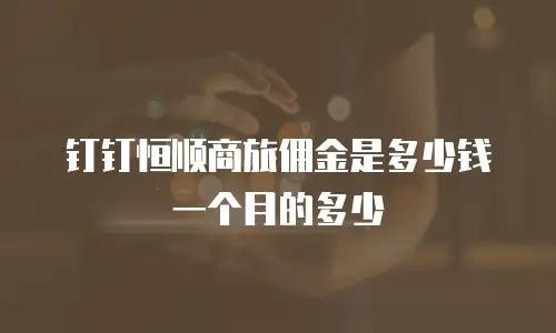 钉钉恒顺商旅佣金是多少钱一个月的多少