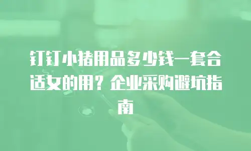 钉钉小猪用品多少钱一套合适女的用？企业采购避坑指南