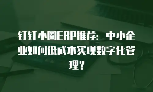 钉钉小圈ERP推荐：中小企业如何低成本实现数字化管理？