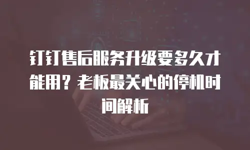 钉钉售后服务升级要多久才能用？老板最关心的停机时间解析