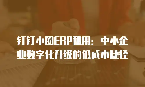 钉钉小圈ERP租用：中小企业数字化升级的低成本捷径