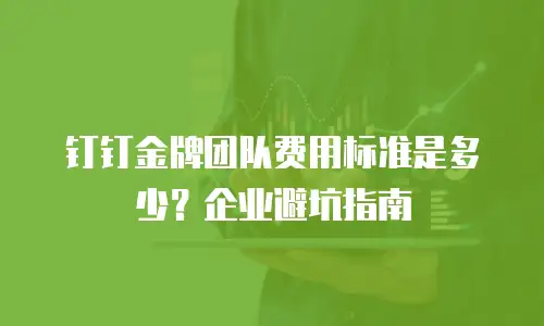 钉钉金牌团队费用标准是多少？企业避坑指南
