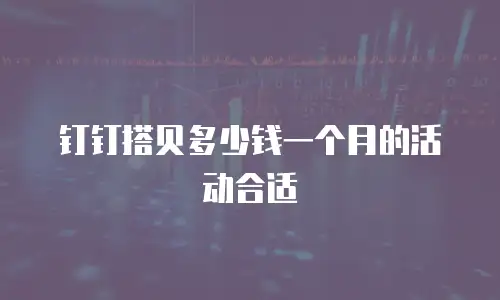 钉钉搭贝多少钱一个月的活动合适