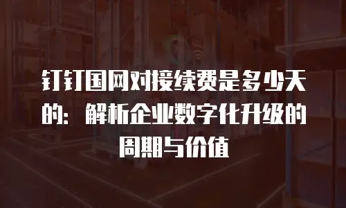 钉钉国网对接续费是多少天的：解析企业数字化升级的周期与价值
