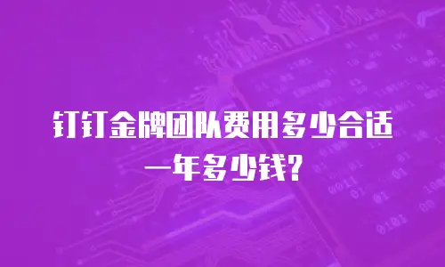 钉钉金牌团队费用多少合适一年多少钱？