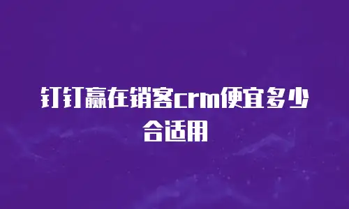 钉钉赢在销客crm便宜多少合适用