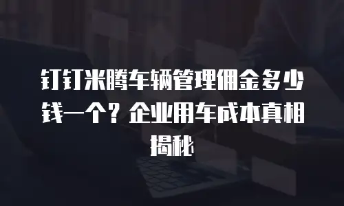 钉钉米腾车辆管理佣金多少钱一个？企业用车成本真相揭秘