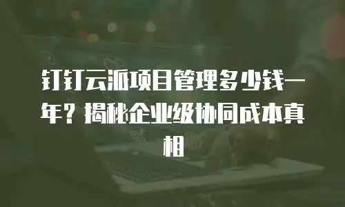 钉钉云派项目管理多少钱一年？揭秘企业级协同成本真相