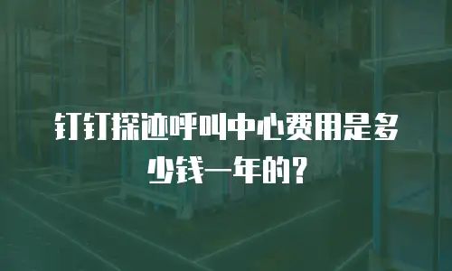 钉钉探迹呼叫中心费用是多少钱一年的？