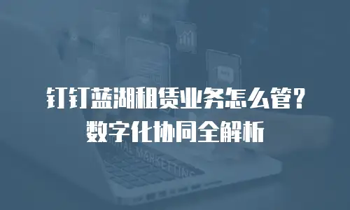 钉钉蓝湖租赁业务怎么管？数字化协同全解析