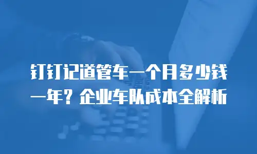 钉钉记道管车一个月多少钱一年？企业车队成本全解析