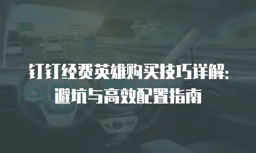 钉钉经费英雄购买技巧详解：避坑与高效配置指南