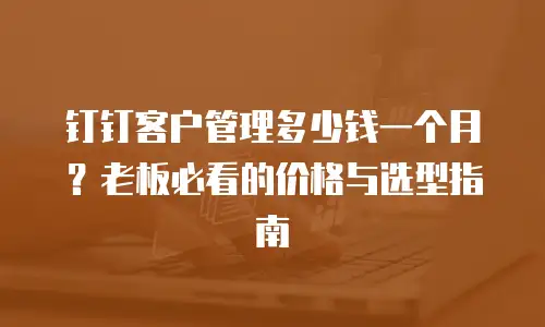 钉钉客户管理多少钱一个月？老板必看的价格与选型指南