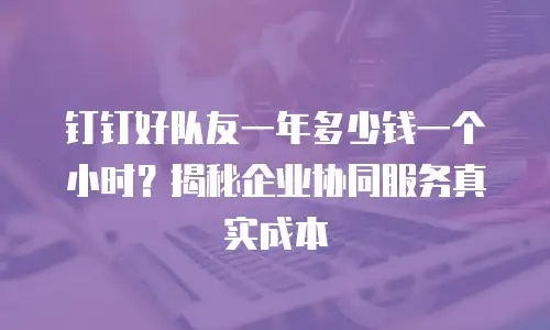 钉钉好队友一年多少钱一个小时？揭秘企业协同服务真实成本