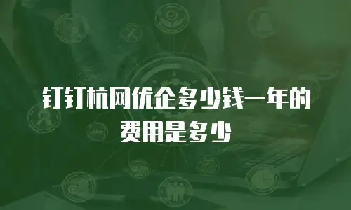 钉钉杭网优企多少钱一年的费用是多少