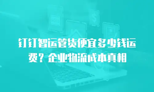 钉钉智运管货便宜多少钱运费？企业物流成本真相