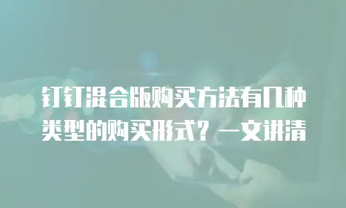 钉钉混合版购买方法有几种类型的购买形式？一文讲清