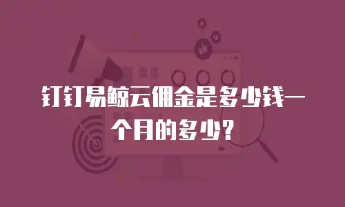钉钉易鲸云佣金是多少钱一个月的多少？