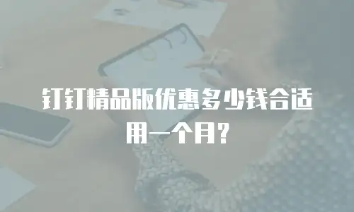 钉钉精品版优惠多少钱合适用一个月？