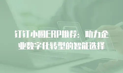 钉钉小圈ERP推荐：助力企业数字化转型的智能选择