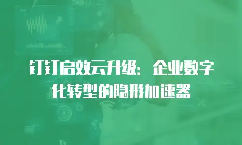 钉钉启效云升级：企业数字化转型的隐形加速器