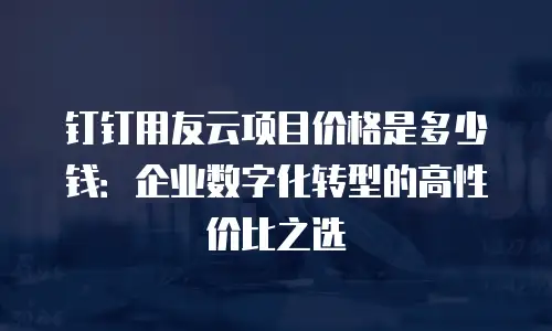 钉钉用友云项目价格是多少钱：企业数字化转型的高性价比之选