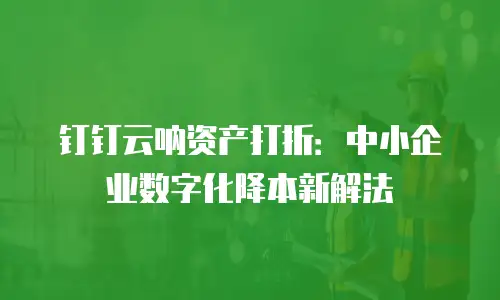 钉钉云呐资产打折：中小企业数字化降本新解法