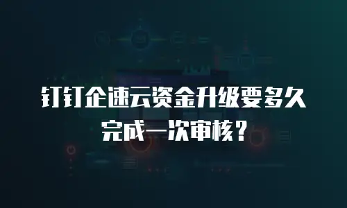 钉钉企速云资金升级要多久完成一次审核？