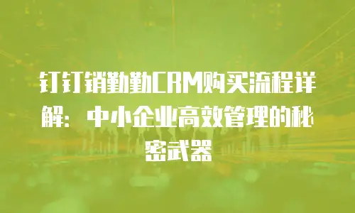钉钉销勤勤CRM购买流程详解：中小企业高效管理的秘密武器
