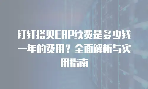 钉钉搭贝ERP续费是多少钱一年的费用？全面解析与实用指南