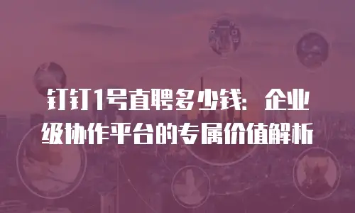钉钉1号直聘多少钱：企业级协作平台的专属价值解析